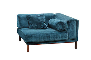 3-tlg. Modulsofa / bolia 'Cosy' / Samtstoff petrol