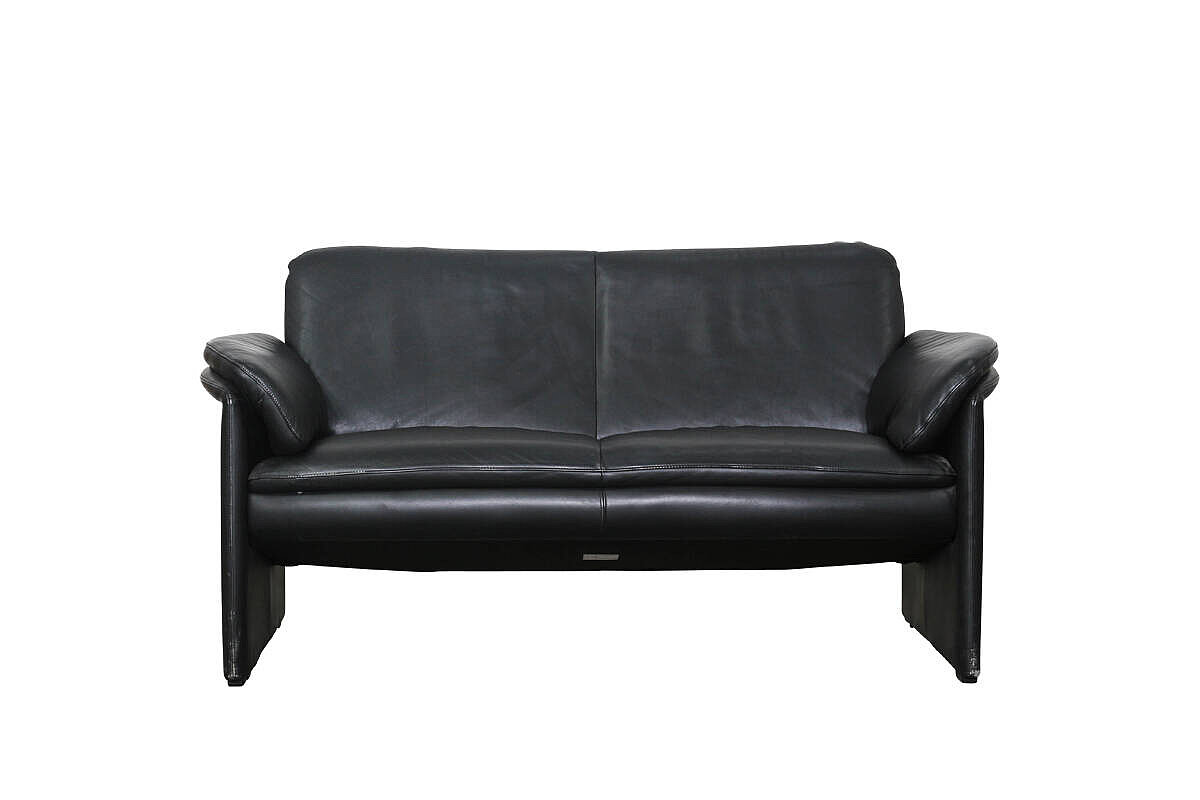 Loungesofa / 2-Sitzer / Leolux 'Bora Béta' / Leder schwarz