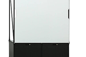 Stauraummöbel / System 180 / schwarz / 2 Ordnerhöhen / Whiteboard