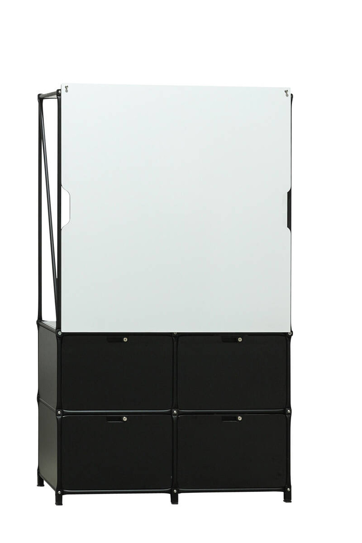 Stauraummöbel / System 180 / schwarz / 2 Ordnerhöhen / Whiteboard