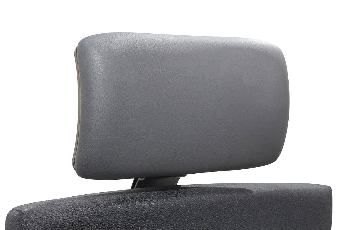 Bürodrehstuhl / Dauphin @Just' / Kopfstütze Leder schwarz / Stoff schwarz / Hartbodenrollen