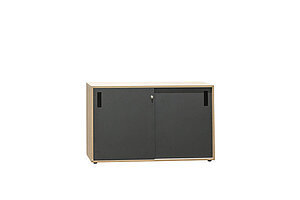 Sideboard / Narbutas 'Choice' / eiche bernstein / Schiebetüren dunkelgrau / 120 cm