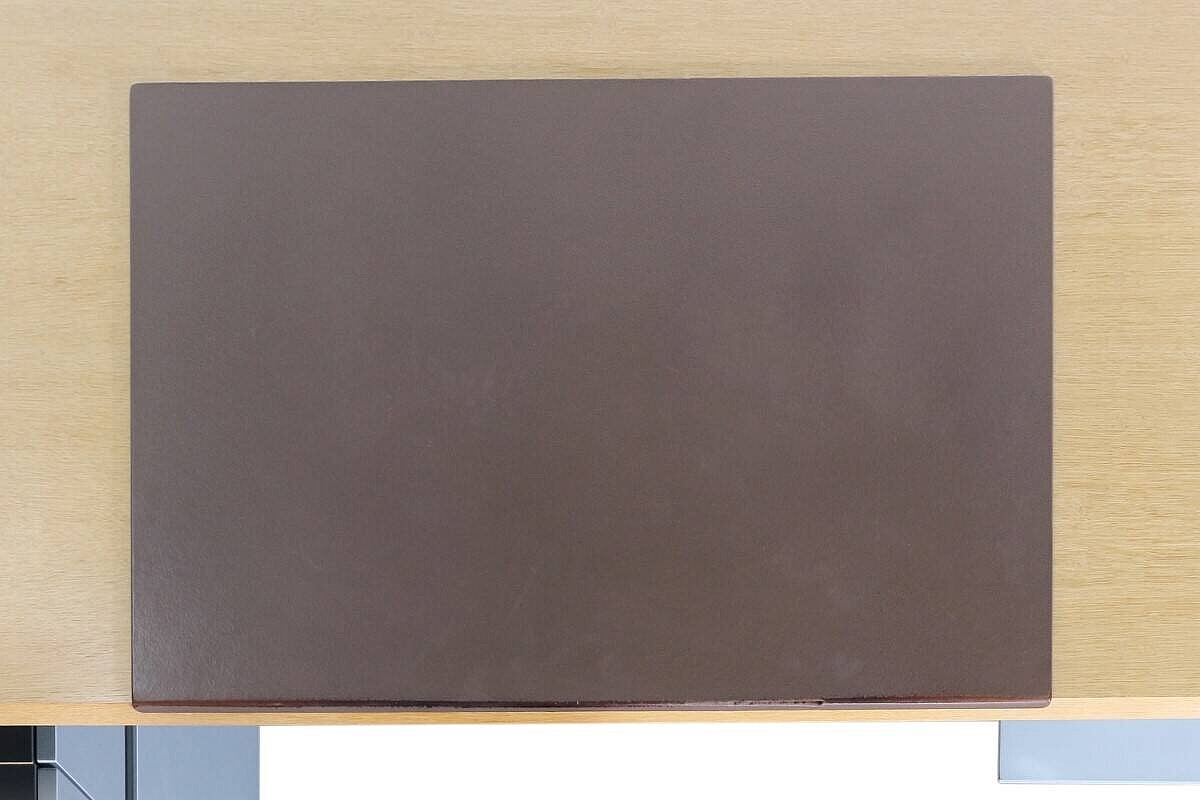 Chef-Arbeitsplatz / RENZ 'SONO K36' / Memory Display / elektrisch höhenverstellbar / eiche matt / integrierter Stauraum silbergrau