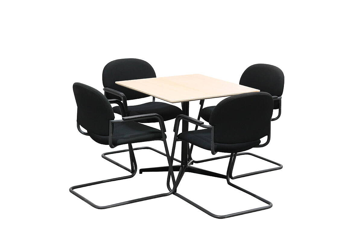 'Unitable' Besprechungstisch in Esche weiß pigmentiert, 80 x 80 cm