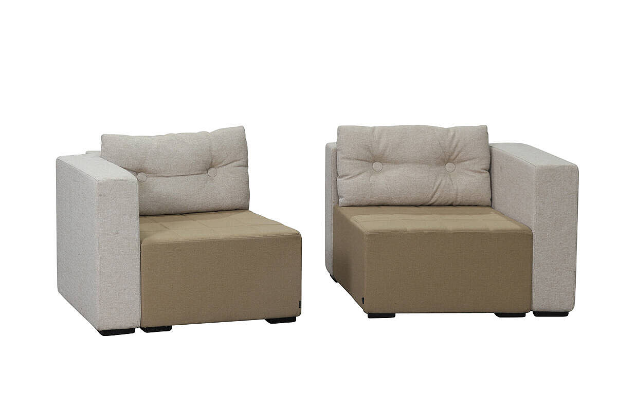 Modulsofa / 2-Sitzer / Materia 'MONOLOG' / braun/beige