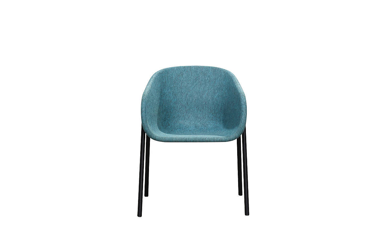Besucherstuhl / Sessel / DeVorm 'LJ 1' / Sitzschale Filz türkis