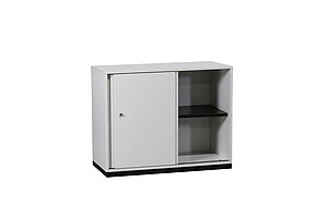 Sideboard / Steelcase / weiß / Schiebetüren / 2 Ordnerhöhen / 100 cm