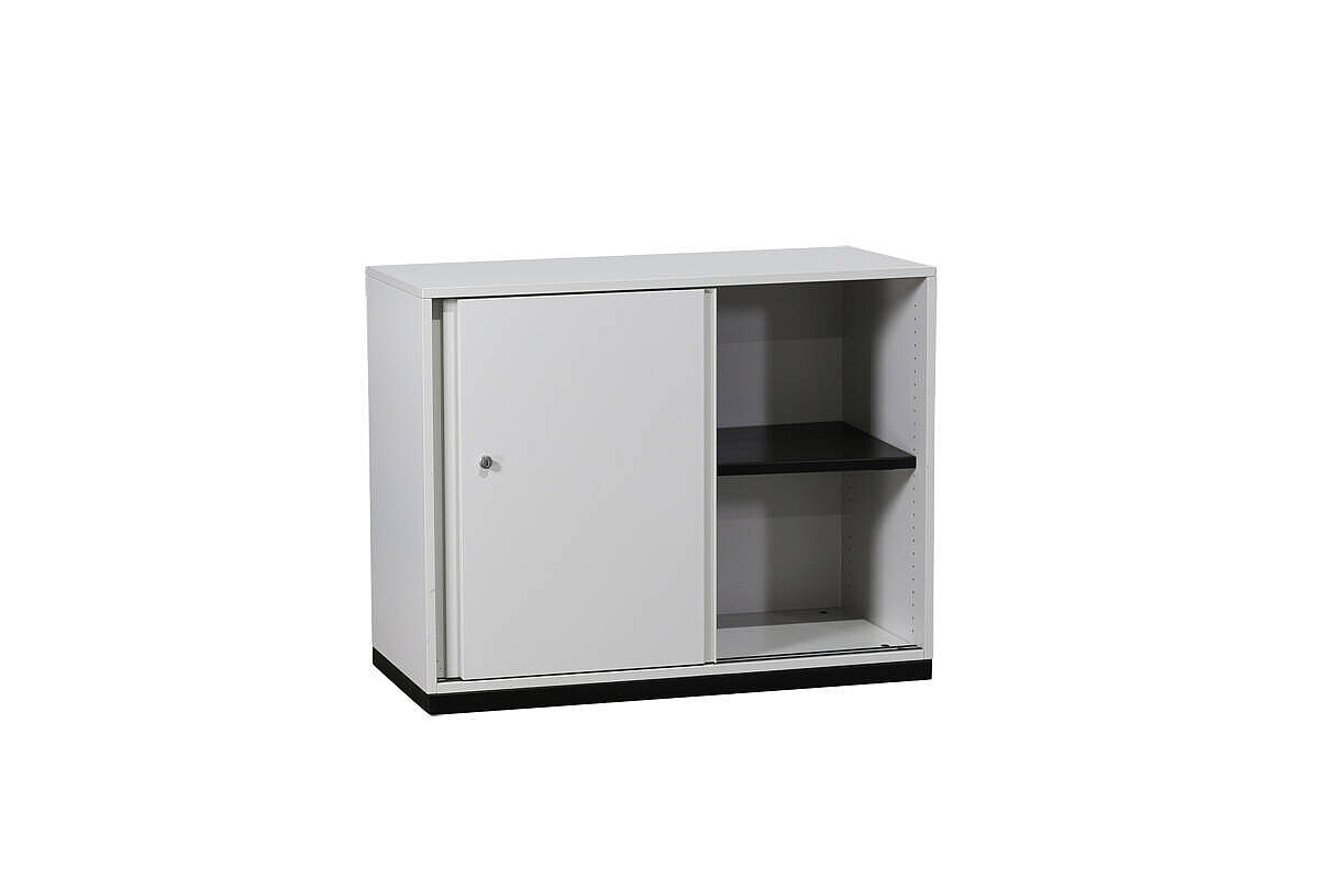 Sideboard / Steelcase / weiß / Schiebetüren / 2 Ordnerhöhen / 100 cm