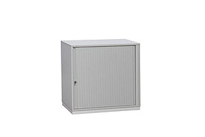 Sideboard / Ophelis Pfalzmöbel / weiß / Querrolllade mit Akustiklochung / Sockel weiß