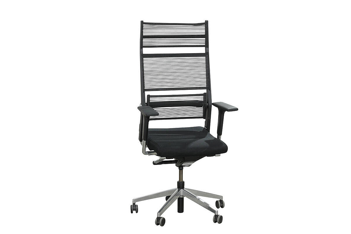 Bürodrehstuhl / Dauphin 'Lordo' / schwarz / Hartbodenrollen / NP 1195 EUR