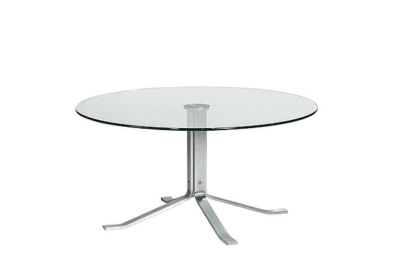 Beistelltisch / Fredericia 'Corona' / Coffee Table / Glasplatte / 90 cm Durchmesser