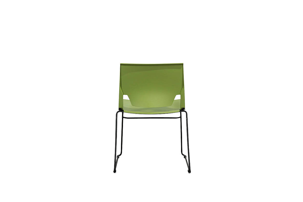 Besucherstuhl / Haworth 'Very' / Kunststoffschale / grün / Kufengestell schwarz