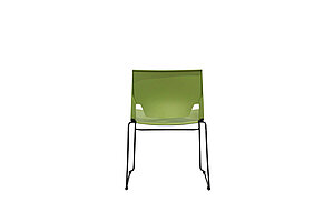 Besucherstuhl / Haworth 'Very' / Kunststoffschale / grün / Kufengestell schwarz