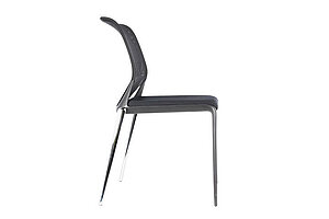 Besucherstuhl / vitra 'MedaSlim' / schwarz/chrom / stapelbar
