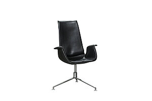 Konferenzsessel / Walter Knoll 'FK Chair' / Leder schwarz