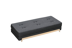 Schlafsofa / Daybed / SOFTLINE 'FRAME' / anthrazit/esche / Nackenkissen petrol