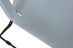 Besucherstuhl / Haworth 'Very' / Kunststoffschale / blaugrau / Kufengestell schwarz