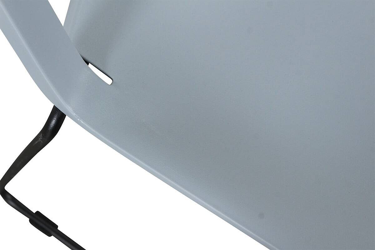 Besucherstuhl / Haworth 'Very' / Kunststoffschale / blaugrau / Kufengestell schwarz