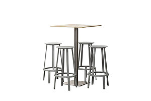 Stehtisch / Hochtisch / casala / 70 x 70 cm / ahorn / Tellerfuß