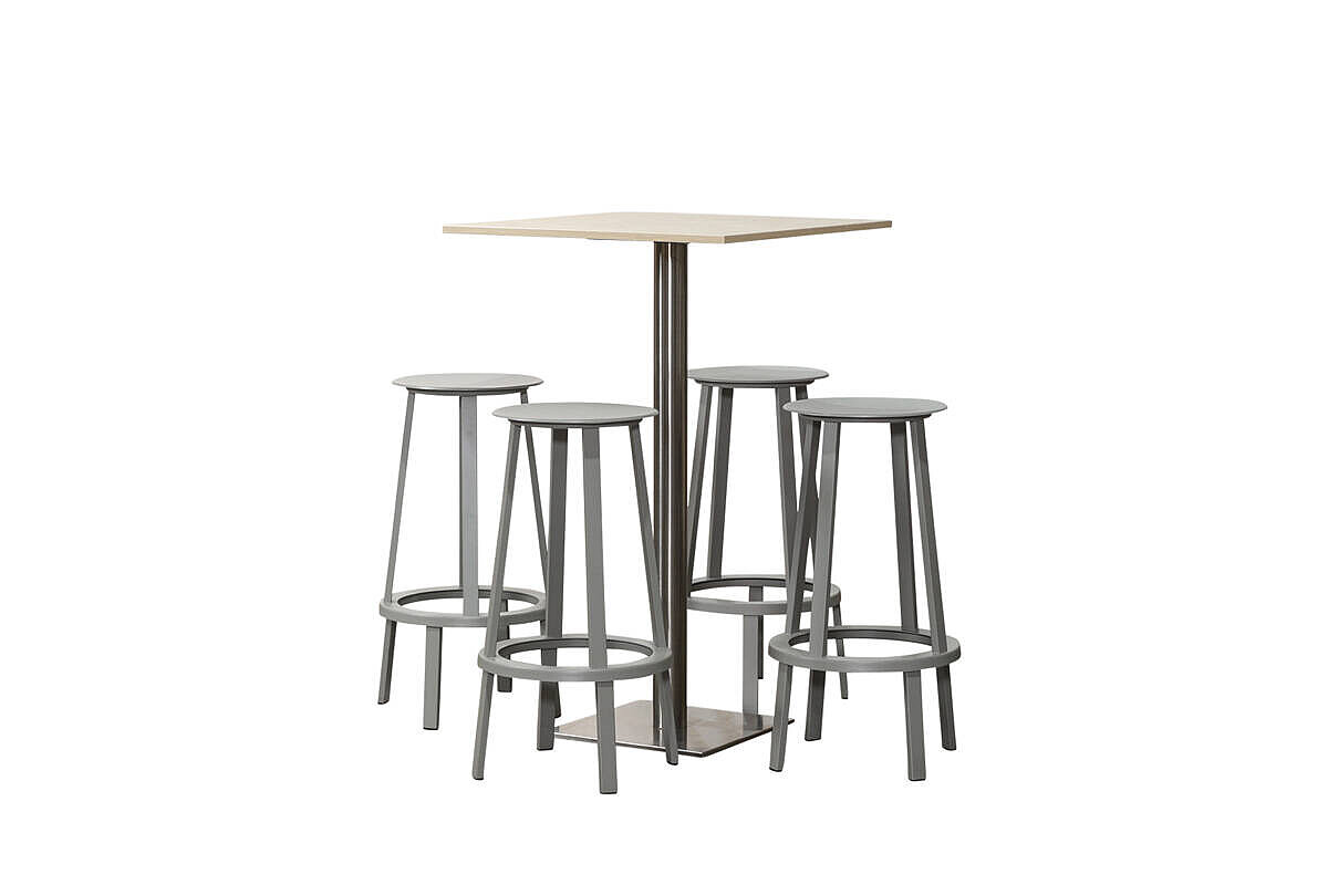 Stehtisch / Hochtisch / casala / 70 x 70 cm / ahorn / Tellerfuß