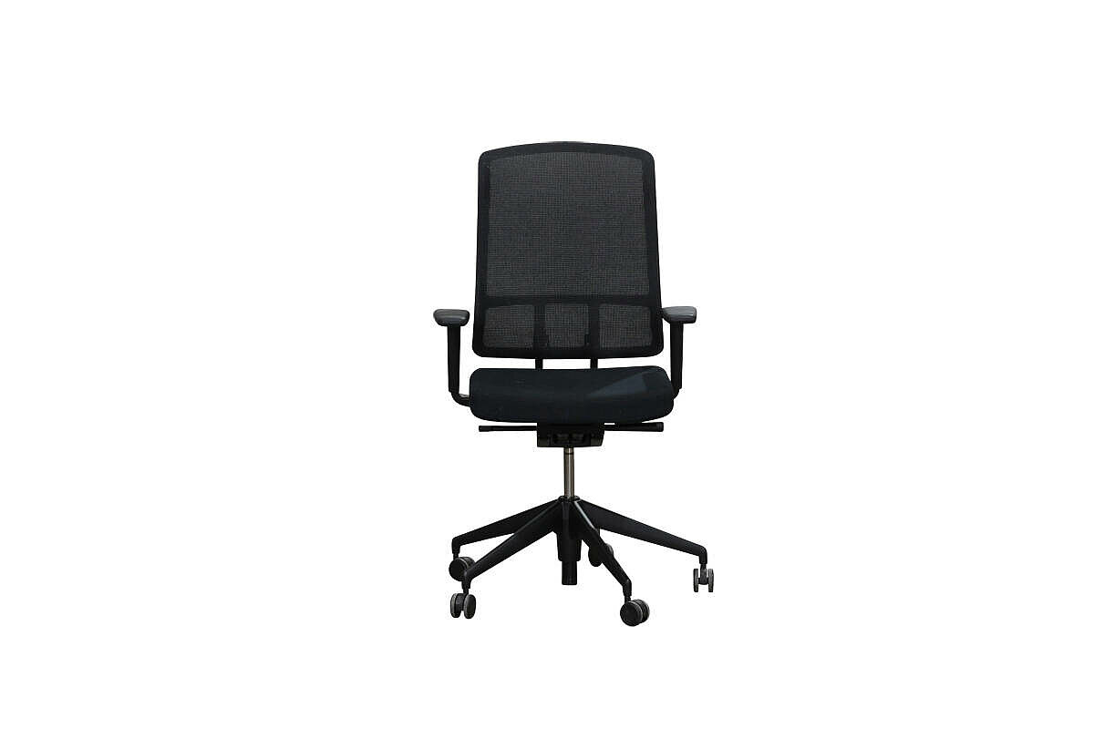 Bürodrehstuhl / vitra 'AM Chair' / Netzrücken / Nero / Hartbodenrollen - NP 875 EUR