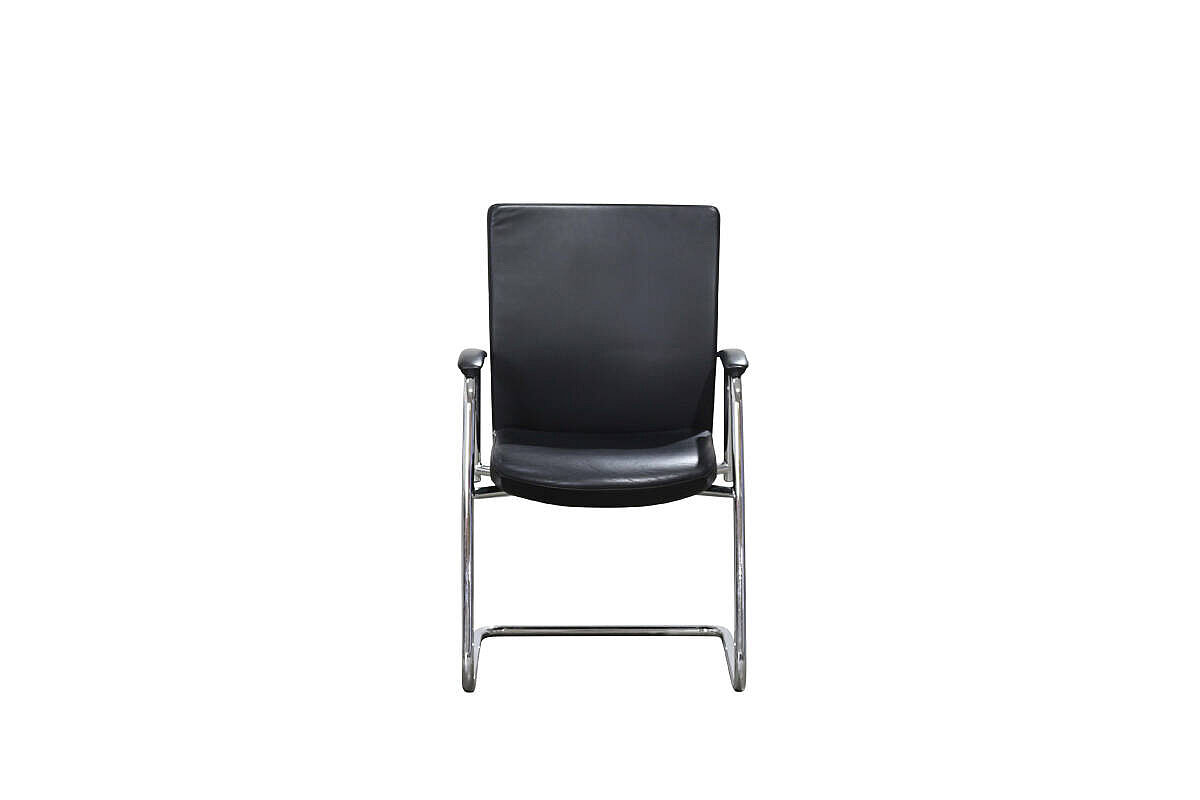 Freischwinger / Interstuhl 'Ataros' / Leder schwarz