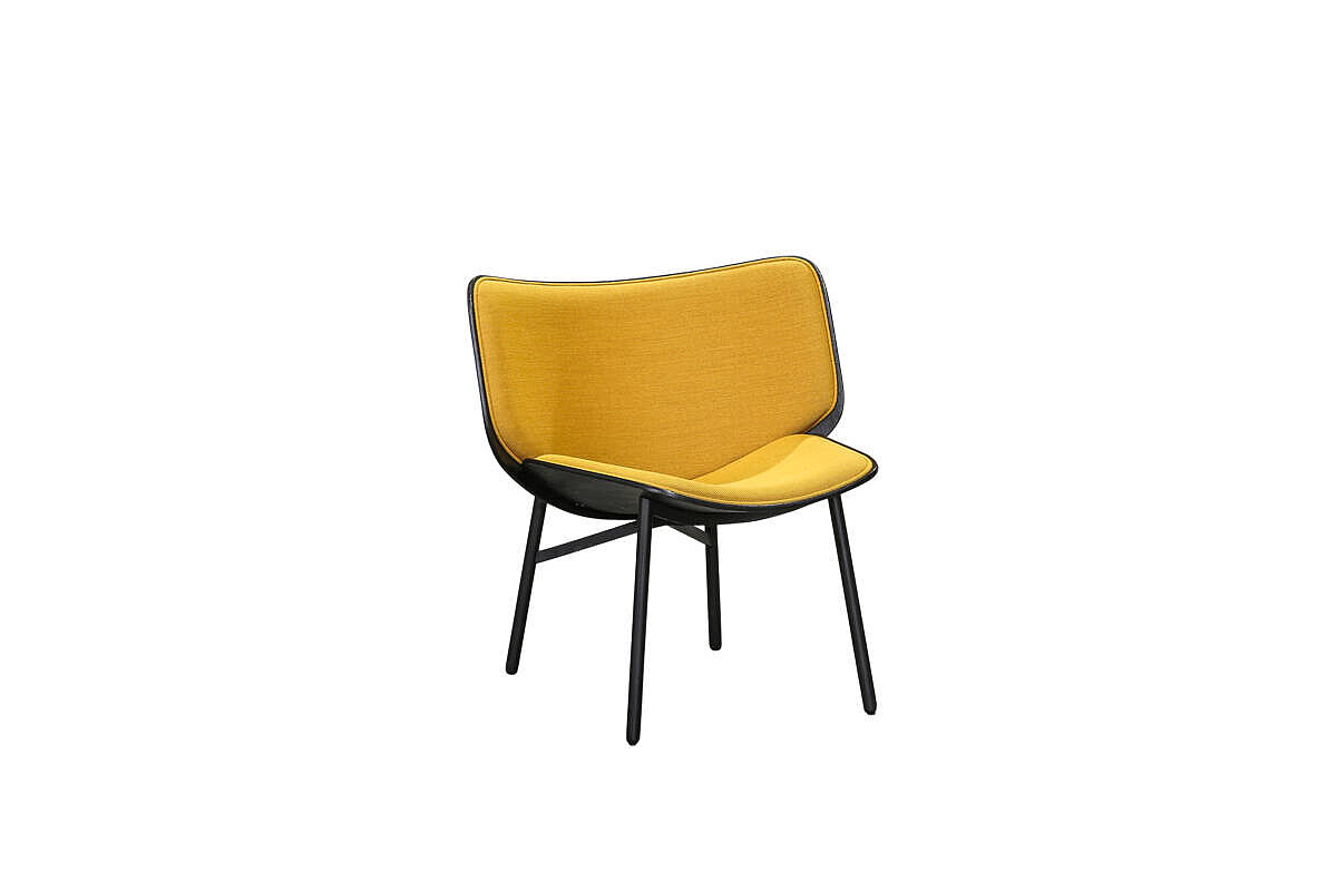 Loungesessel / HAY 'Dapper Lounge Chair' / senfgelb/schwarz