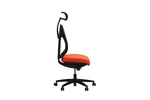 Bürodrehstuhl / Giroflex 'G353' / Netzrücken anthrazit / Sitz Lobster - orange