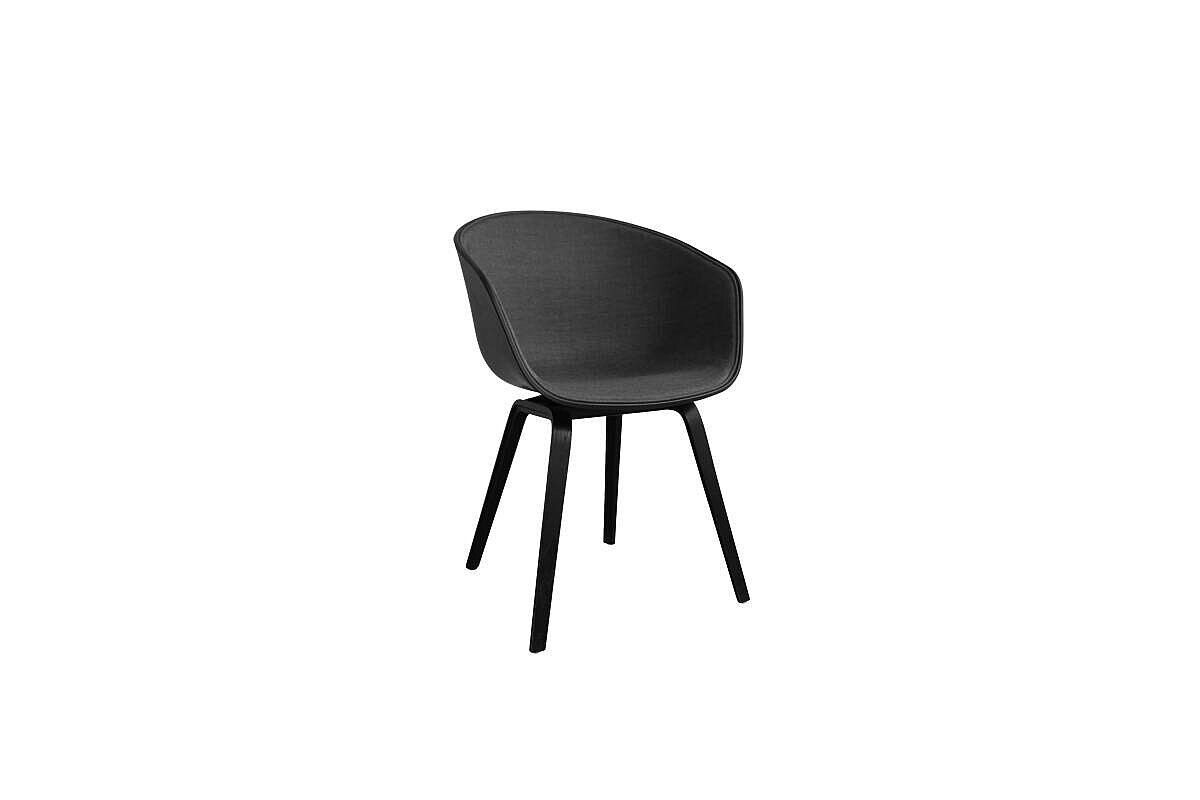 Besucherstuhl / HAY 'About A Chair AAC22' / Schale schwarz - Frontpolster anthrazit