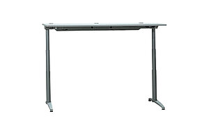 Steh-Sitz-Schreibtisch / Assmann 'Canvaro' / silbergrau / 180 x 90 cm