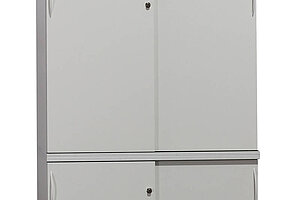 Neuwertig / Aufsatz-Sideboard / König & Neurath 'ACTA.CLASSIC' / Schiebetürenschrank / weiß / 120 cm