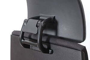 Drehsessel / Chef-Bürodrehstuhl / Interstuhl 'AIMis1' / Kopfstütze Leder / schwarz / Teppichbodenrollen - NP 790 EUR