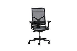 Bürodrehstuhl / bejot 'Eleven' / Netzrücken / Leder schwarz