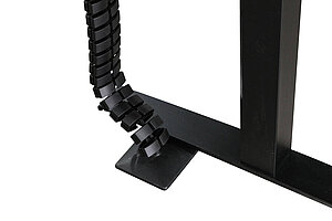 Steh- Sitz-Schreibtisch / Only Ergo 'SQ650' / 160 x 80 cm / schwarz / Kabelschlange