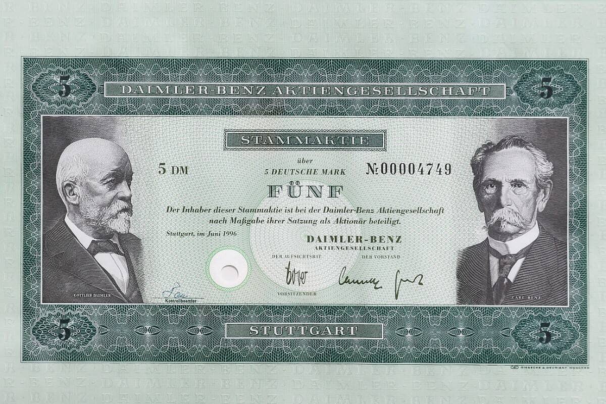 3er Set / Originalaktien / Daimler-Benz / Mercedes