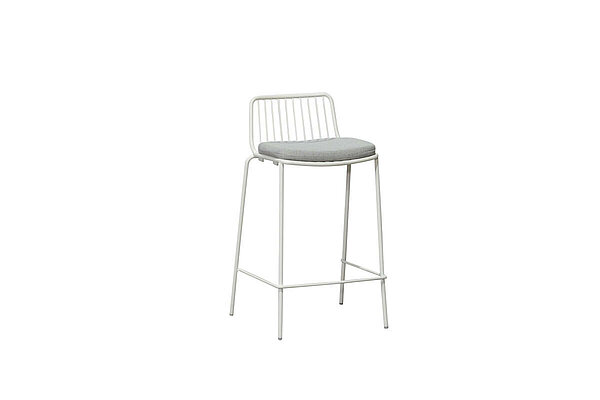 Barhocker / Pedrali 'Nolita' / Gestell weiß / Kissen weiß