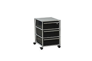 Rollcontainer / USM Haller / 3 Schubladen / graphitschwarz - NP 1617 EUR