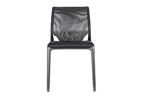 Besucherstuhl / vitra 'MedaSlim' / schwarz/chrom / stapelbar